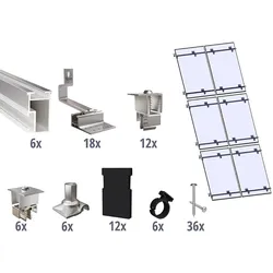 Prior PV Schrägdach-Montageset 3x2 Solarmodule