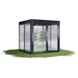 sunelements Gewächshaus SunGarden Select 2.2) 233 x 233 cm (Gr. Seitenwände: 10 mm Doppelstegplatten, Dach: 6 mm Acrylglas getönt, anthrazit-metallic
