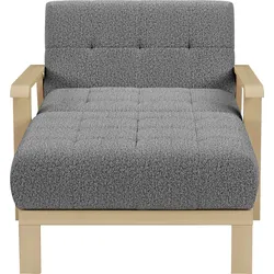 Recamiere SIT & MORE "Billund", grau (gray), B:109cm H:88cm T:185cm, 100% Polyester, Sofas, Armlehnen aus Buchenholz in natur, verschiedene Bezüge und Farben