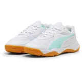 Puma Solarflash III Jr Indoor Court Shoe, Puma white/electric Peppermint, 34