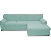 DOMO. Collection Ecksofa Topper | moderne Couch in L-Form | kleine Polsterecke mit Schlaffunktion | blau, 245x155x78 cm