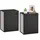 VASAGLE Nachtschrank 2er Set 3 Schubladen 40 x 40 x 60 cm tintenschwarz/cappuccinobeige