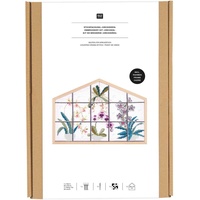 Rico Design Stickpackung Gezählter Kreuzstich, Orchideen, groß, inkl. Dekostickrahmen Haus Querformat L