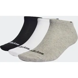 adidas Thin Linear Low-Cut Socken, 3 Paar Medium Grey Heather / White / Black 43-45