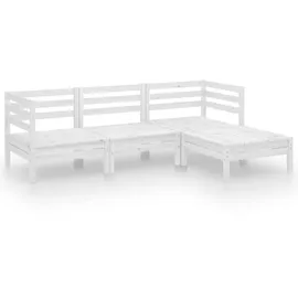 vidaXL Garten-Lounge-Set 4-tlg. Massivholz Kiefer weiß