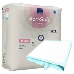 Abena Abri-Soft Superdry Einweg-Unterlage m. Flügeln, mit SAP, 70 x 180 cm, Blau, 60 Stück