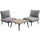 MWH Das Original MWH Antao Lounge-Set 2 Sessel & 1 Tisch Hellgrau