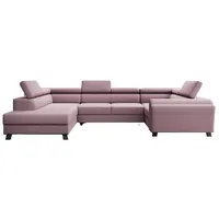 Luxusbetten24 Schlafsofa Designer Sofa Emilio, mit Schlaf- und Klappfunktion rosa