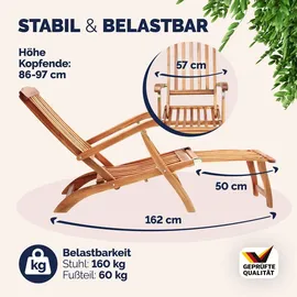 CASARIA Sonnenliege 200 x 57 x 95 cm Beige