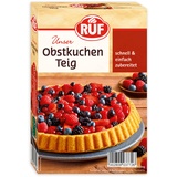 RUF Obstkuchen Teig, Backmischung für Obstkuchenteig, schnell und einfach, Obstboden, Erdbeerkuchen oder Tortenboden, 1 x 260g