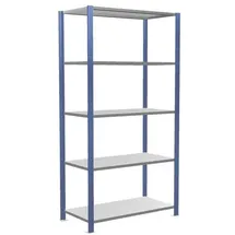 Schulte Lagertechnik Fachbodenregal Stahl 130x200 cm blau 5 Böden