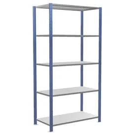 Schulte Lagertechnik Fachbodenregal Stahl 130x200 cm blau 5 Böden