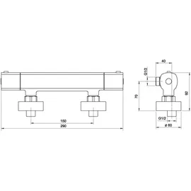 NOVASERVIS Metalia 58 Thermostatische Duscharmatur Wandmontage für 1 Verbraucher Chrom 58960