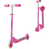 Vevor Scooter (2 Räder) für Kinder ab 3 Jahren, Cityroller Kinderroller mit leuchtenden Rädern & höhenverstellbarem Lenker & rutschfestem Deck & faltbarem Rahmen, Tretroller bis zu 50 kg, Pink
