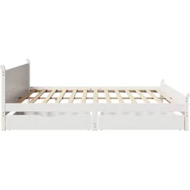 vidaXL Massivholzbett 180 x 200 cm Weiß