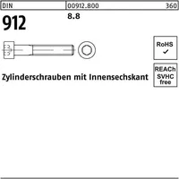 Industrial Quality Supplies DIN 912/ISO 4762 Zylinderkopf-Schaftschraube M8x210 Stahl