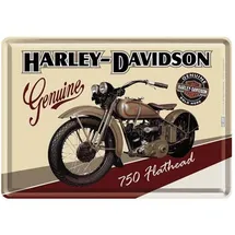 Nostalgic Art Nostalgic-Art Retro Blechpostkarte, 10 x 14 cm, Harley-Davidson – Geschenk-Idee für Biker, Original Lizenzprodukt (OLP), Postkarte aus Metall, Mini-Blechschild als Grußkarte, Werkstatt-Deko