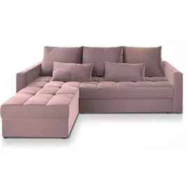 masseno Eckcouch Polyester 2-Sitzer Rosa