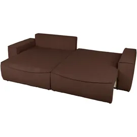 ed exciting design Ecksofa Dunkelbraun, & 3 Zierkissen