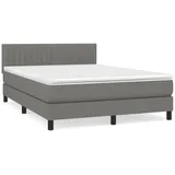 vidaXL Boxspringbett mit Matratze Dunkelgrau 140x200 cm Stoff