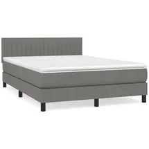 vidaXL Boxspringbett mit Matratze Dunkelgrau 140x200 cm Stoff