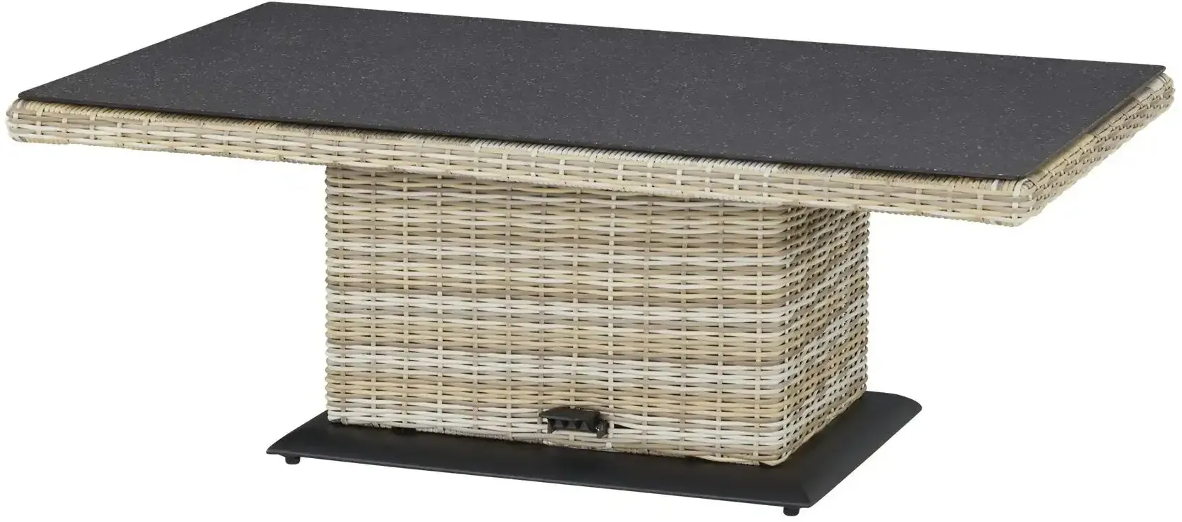 a casa mia Polyrattan-Tisch höhenverstellbar Sylt , creme , Maße (cm): B: 75 H: 47
