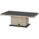 a casa mia Polyrattan-Tisch höhenverstellbar Sylt , creme , Maße (cm): B: 75 H: 47