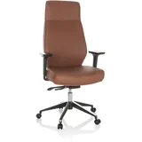 HJH Office Profi Chefsessel VITORO ECO Kunstleder Drehstuhl mit hoher Rückenlehne ergonomisch, Braun,