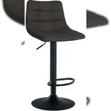 CLP Barhocker Jerry Stoff 360° drehbar höhenverstellbar  schwarz/dunkelgrau