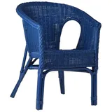 MiaMöbel Rattanstuhl 'Mina' blau Rattan