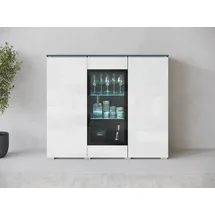 Home Affaire Highboard 120 x 103,3 x 39,5 cm Schwarz/Weiß