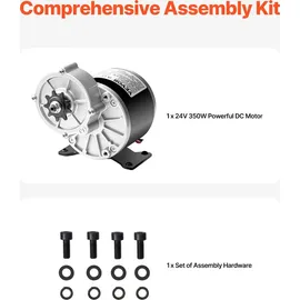 Vevor 350 W Elektrischer Gleichstrommotor, Leistungsstarker Elektromotor, 24 V, 3000 U/min, elektrischer Dirtbike-Motor für E-Bike, Motorrad, Roller, Heimwerker