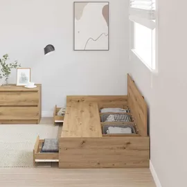 vidaXL Bettrahmen mit Kopfteil Artisan-Eiche 80 x 200 cm Holzwerkstoff