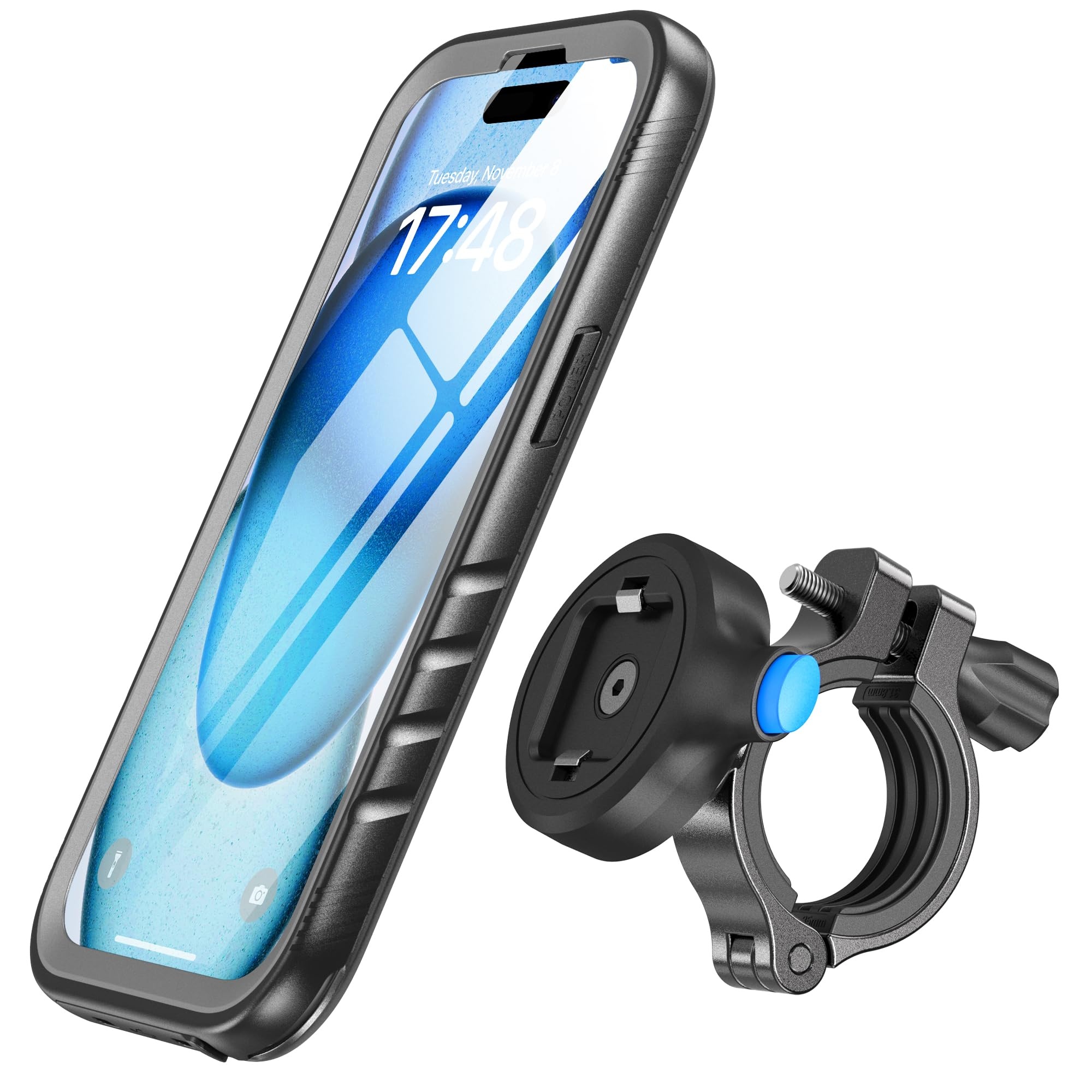 SPORTLINK Handyhalterung Fahrrad für iPhone 15 - Aluminium Handyhalter Motorrad [360°Verstellbare/Vollständiger Schutz] Outdoor Phone Mount Fahrrad Fahrradhandyhalter Halter Lenker Handy Halterung