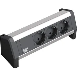 Bachmann Steckdosenleiste 3-fach schwarz DESK 339.1002 35° IP20
