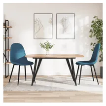 vidaXL Esszimmerstühle 2 Stk. Blau Samt