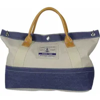 Antonio Strandtasche Baumwolle Beige/Blue
