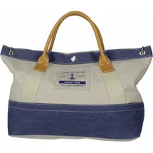Antonio Strandtasche Baumwolle Beige/Blue