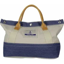 Antonio Strandtasche Baumwolle Beige/Blue
