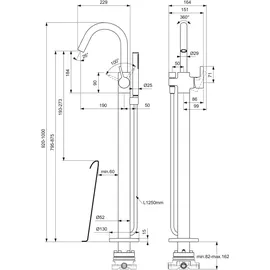 Ideal Standard Joy Freistehende Badewannenarmatur Chrom