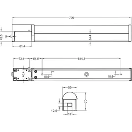 Trio LED Wandlampen Bad 2er Set mit Steckdose & Schalter Schwarz 79cm
