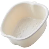 Fußbadewanne, großes Fußbecken, massives Einweichen, Fußeimer, Massage, Badewanne, Peeling, Pediküre, Fuß-Spa-Eimer für Damen und Herren, Strandtuch-Clips (Weiß, Einheitsgröße)