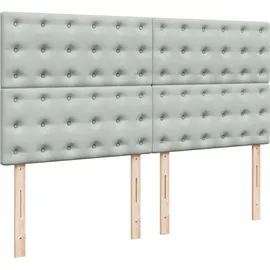 vidaXL Boxspringbett mit Matratze Hellgrau 180x200 cm Samt
