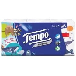 Tempo Taschentücher Mini Pack 83693941 , 1 Packung = 9 x 5 Tücher = 45 Tücher