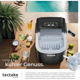 Tectake Eiswürfelmaschine Arctic 1,2 l Wassertank, 2 Eiswürfelgrößen