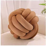 Relaxdays Knotenkissen Ø 25 cm Braun