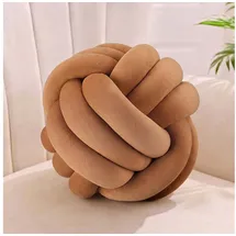 Relaxdays Knotenkissen Ø 25 cm Braun