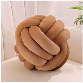 Relaxdays Knotenkissen Ø 25 cm Braun