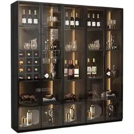 JV Möbel Weinschrank Weinvitrine, Weinregal Glasschrank Weinkühlschrank Flaschenregal