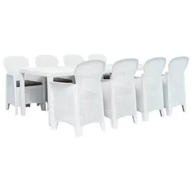 vidaXL Garten-Essgruppe 9-tlg. Weiß